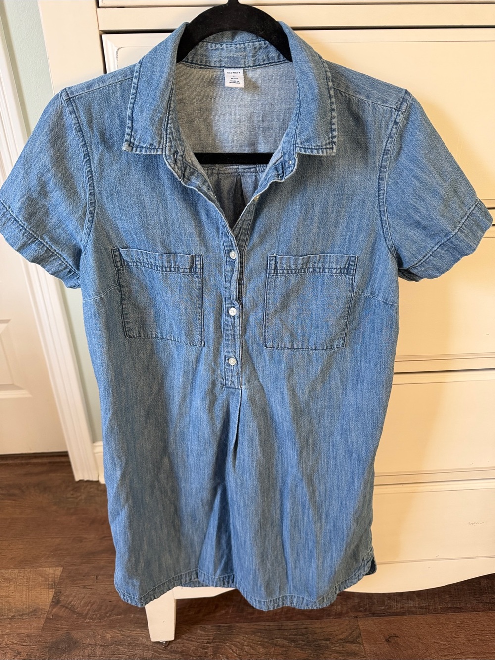 Old Navy Light Blue Denim Shirt Dress